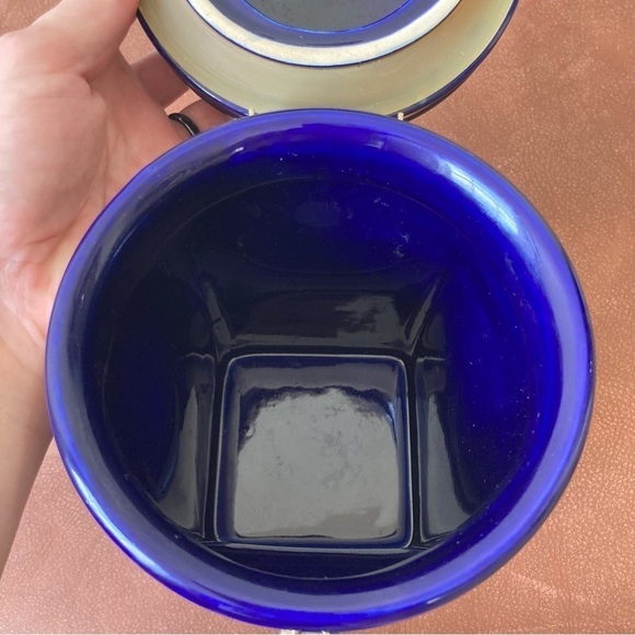 Gevalia Kaffe | Vintage Indigo Gold Ceramic Coffee Tea Canister Jar - Picture 6 of 9